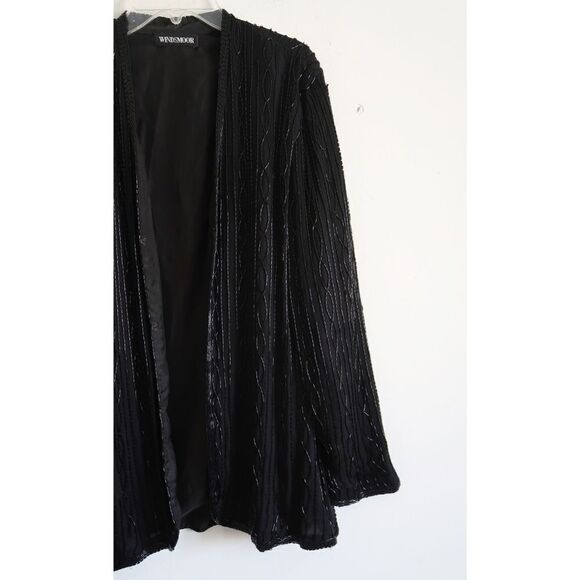 Windsmoor Black Beaded Silk Jacket - Size Small - Picture 2 of 9